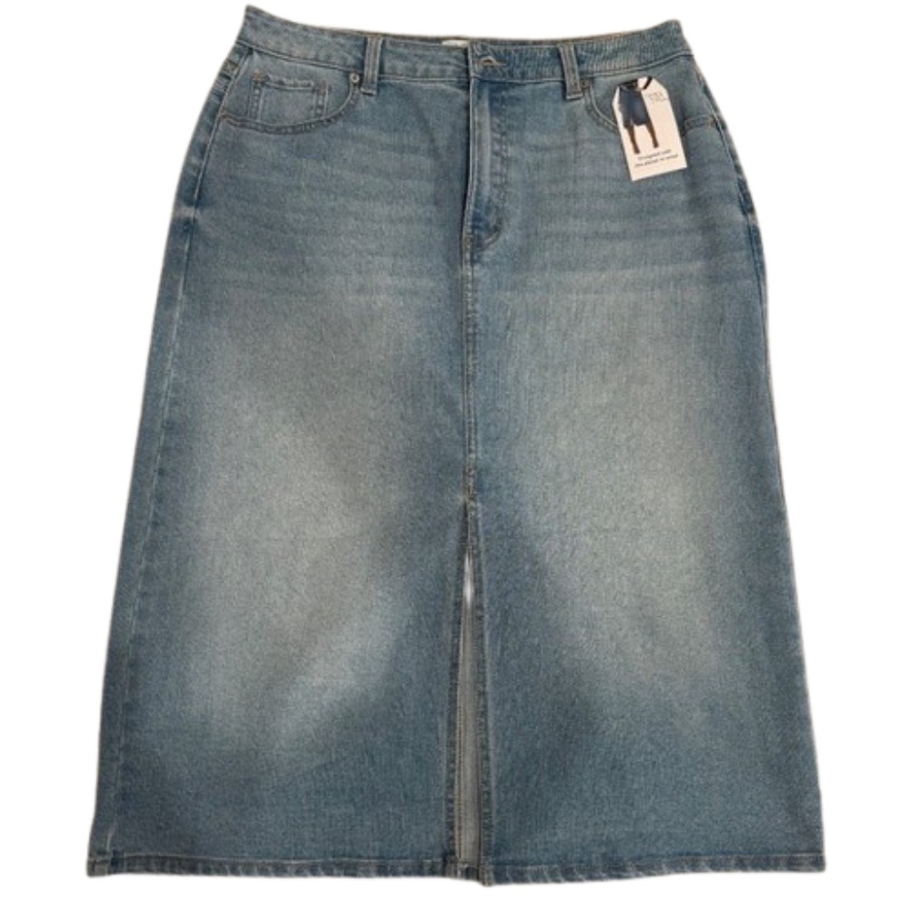Time and Tru Midi Jean Skirt Size 12